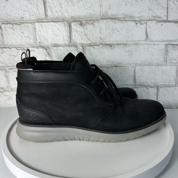 Ugg Boots Union Chukka Leather Waterproof Lace Up Treadlite Charcoal Black 8 - Picture 11 of 11